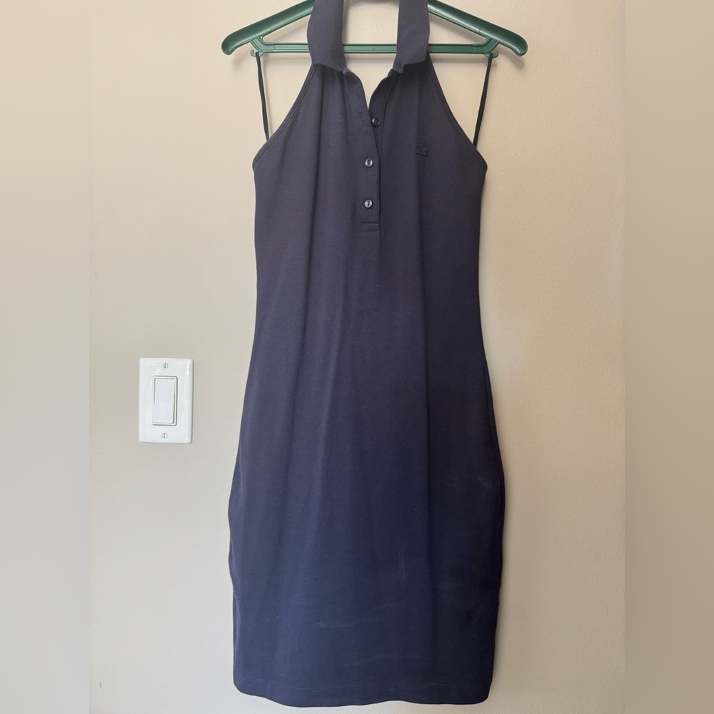 Lacoste Polo Halter Neck Dress Navy Size 32